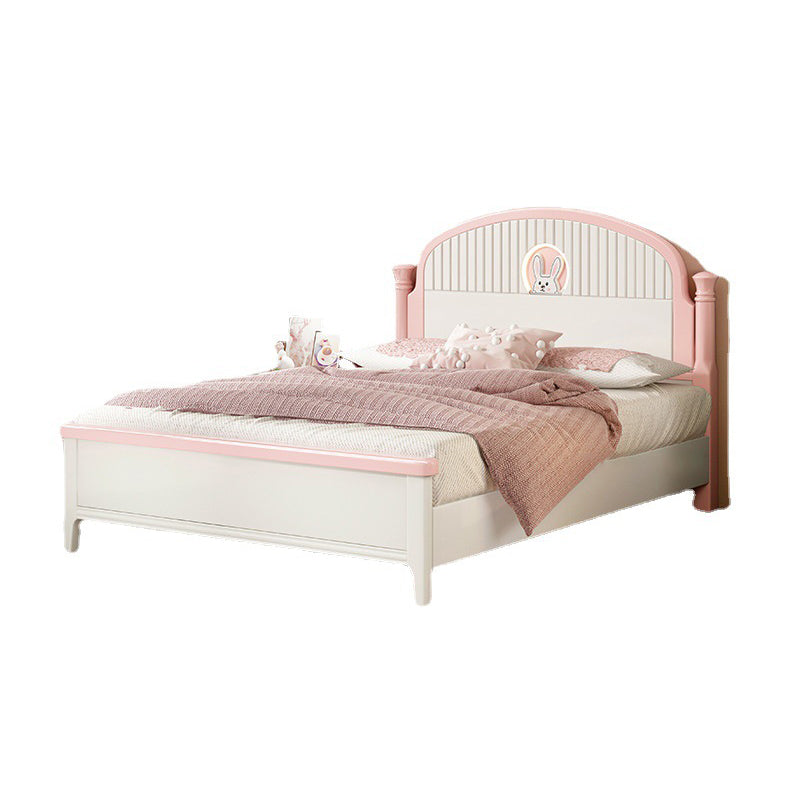 Contemporary Wood Kids Bed White Panel Headboard Standard Bed