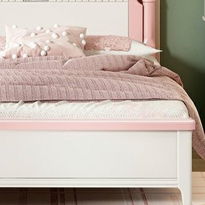 Contemporary Wood Kids Bed White Panel Headboard Standard Bed