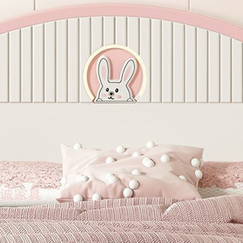 Contemporary Wood Kids Bed White Panel Headboard Standard Bed