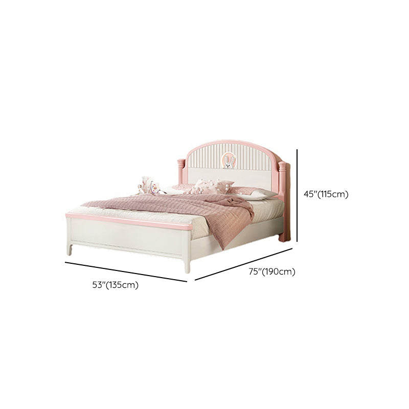 Contemporary Wood Kids Bed White Panel Headboard Standard Bed