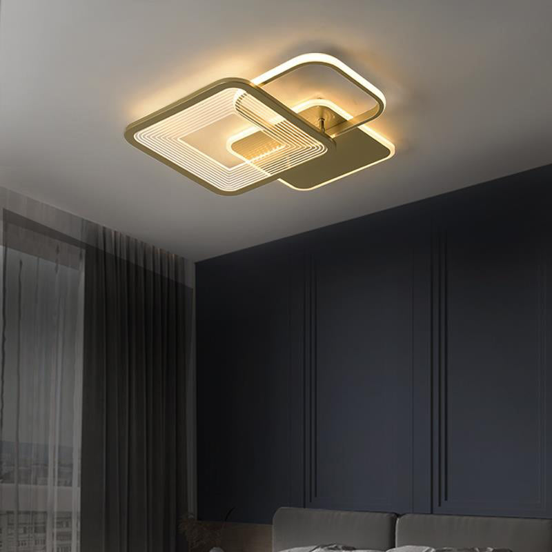 Polished Gold 3 - Light Flush Mount Light Metal Contemporary LED Ceiling Flush