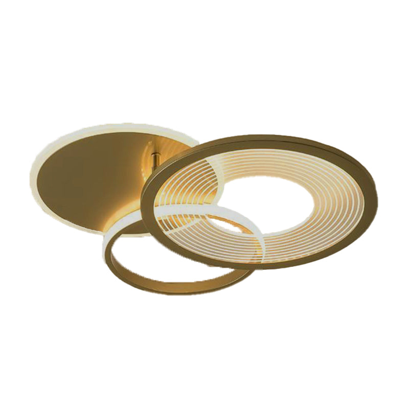 Polished Gold 3 - Light Flush Mount Light Metal Contemporary LED Ceiling Flush