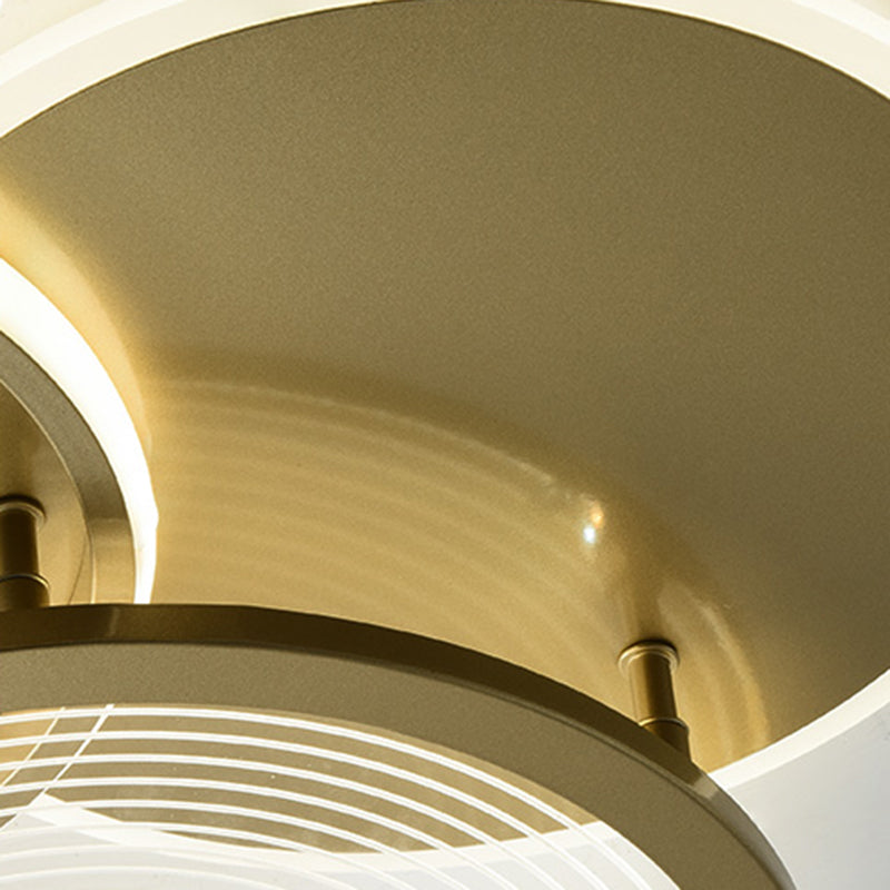 Polished Gold 3 - Light Flush Mount Light Metal Contemporary LED Ceiling Flush