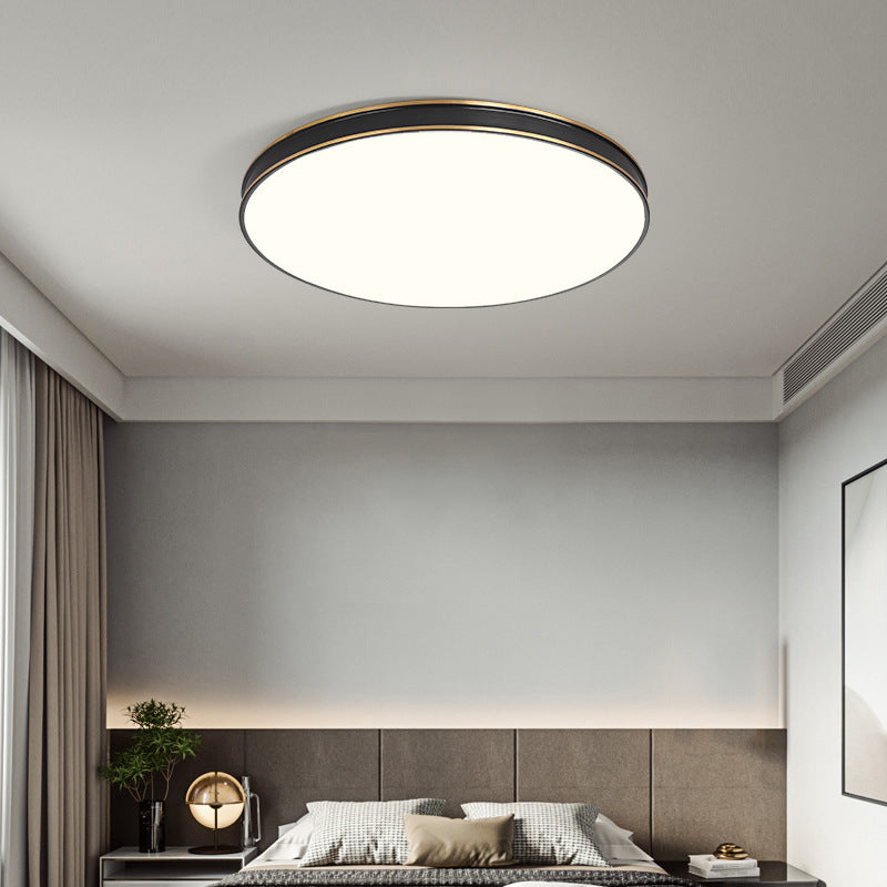 1-Light Round Flush Light Modern Metal Flush Mount Ceiling Light