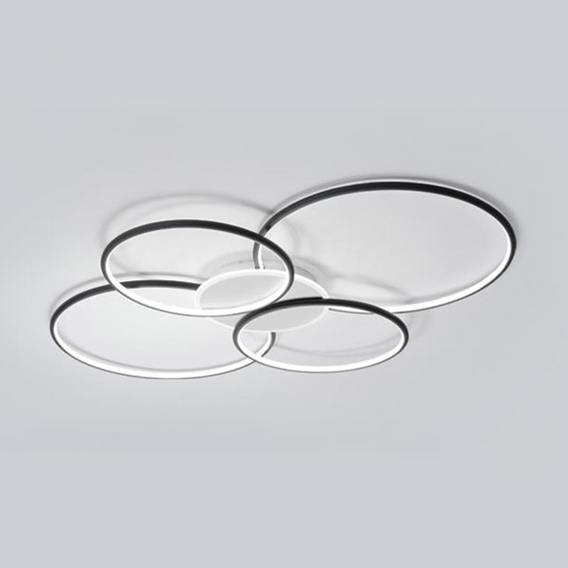 Black / White 5 - Light Flush Mount LED Ring Modern Ceiling Fixture