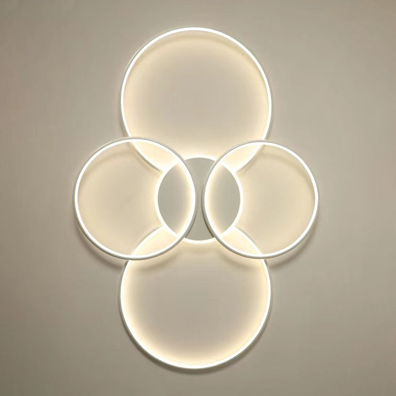 Black / White 5 - Light Flush Mount LED Ring Modern Ceiling Fixture