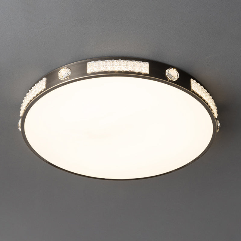 1-Light Round Flush Mount Ceiling Light Modern Metal Flush Mount Lighting