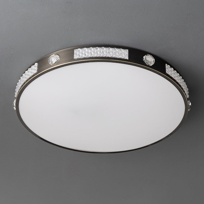 1-Light Round Flush Mount Ceiling Light Modern Metal Flush Mount Lighting