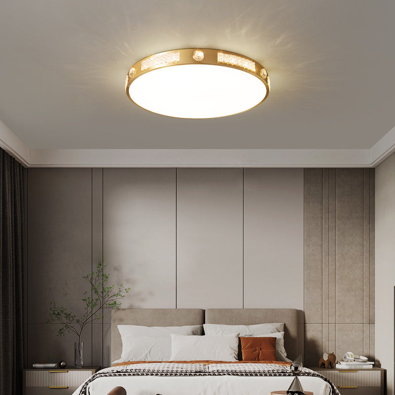 1-Light Round Flush Mount Ceiling Light Modern Metal Flush Mount Lighting