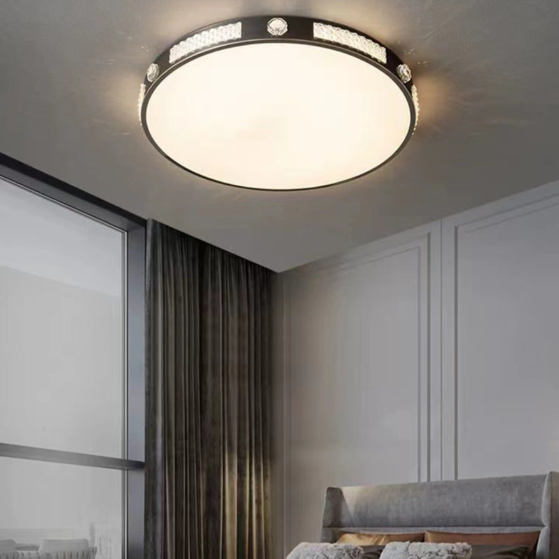 1-Light Round Flush Mount Ceiling Light Modern Metal Flush Mount Lighting