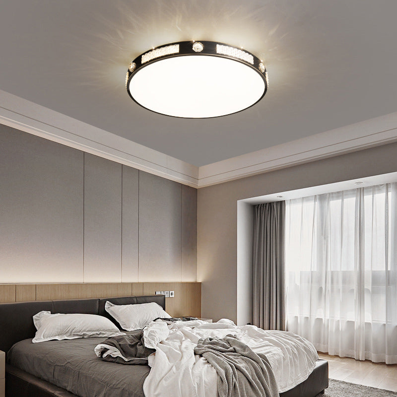 1-Light Round Flush Mount Ceiling Light Modern Metal Flush Mount Lighting