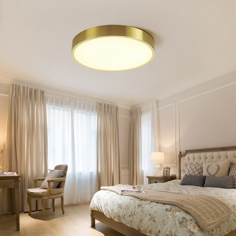 1-Light Round Flush Mount Lighting Modern Metal Ceiling Lighting