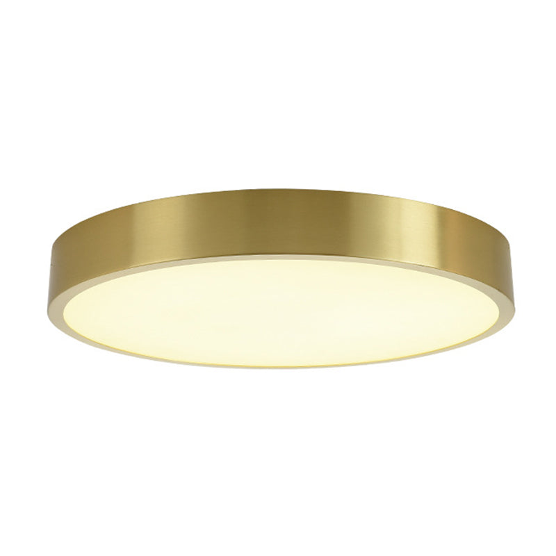 1-Light Round Flush Mount Lighting Modern Metal Ceiling Lighting