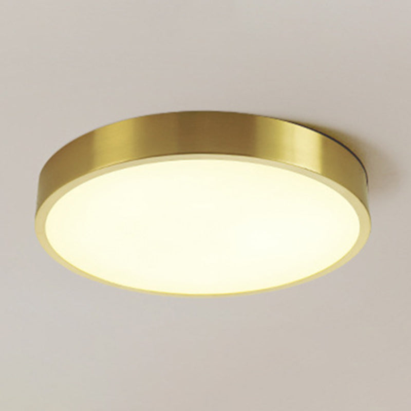 1-Light Round Flush Mount Lighting Modern Metal Ceiling Lighting