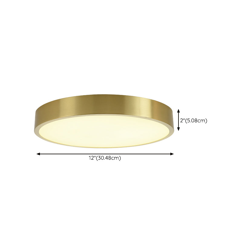 1-Light Round Flush Mount Lighting Modern Metal Ceiling Lighting