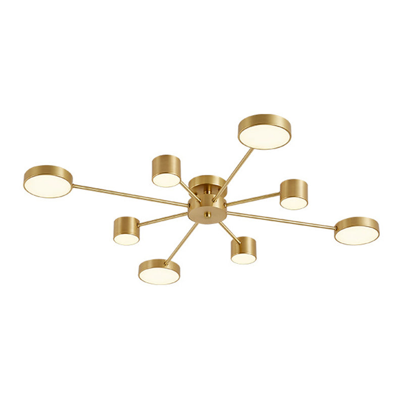 Multiple-Light Starburst Flush Mount Ceiling Light Modern Metal Ceiling Lighting