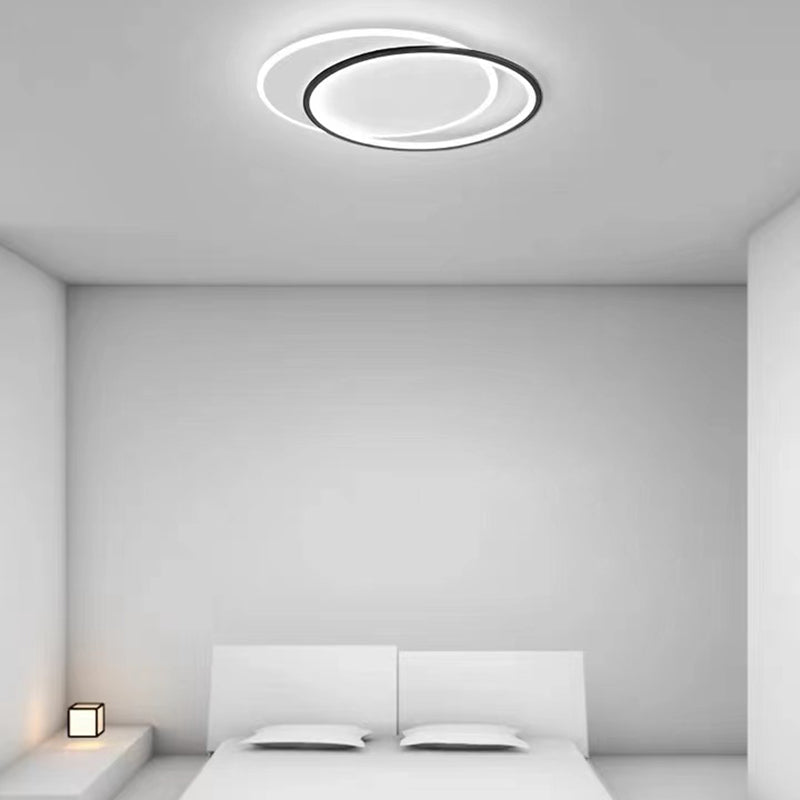 LED Modernism Ceiling Light Black Flush Mount Lighting for Hallway