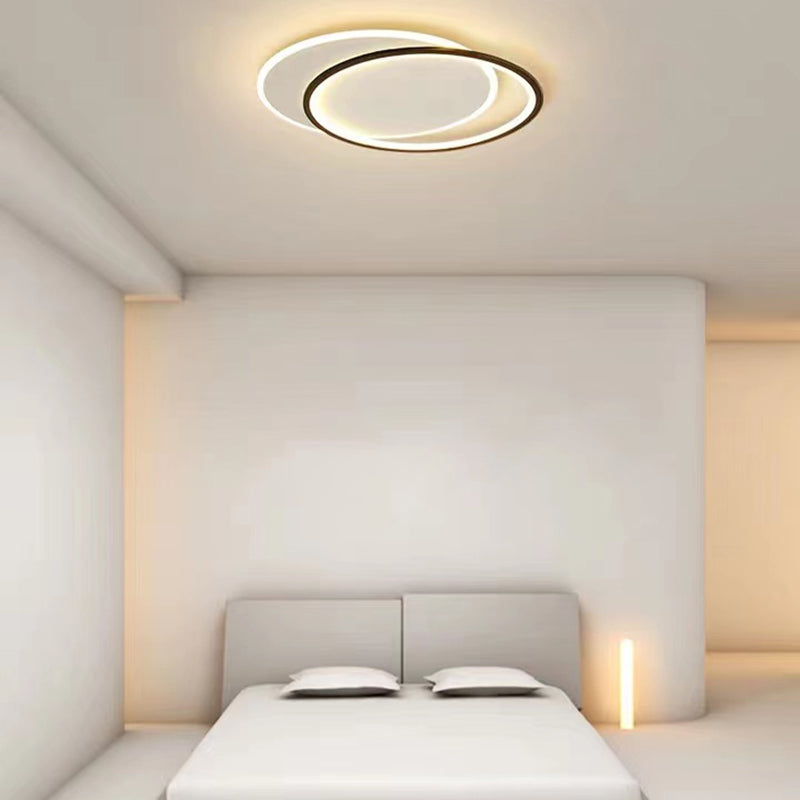 LED Modernism Ceiling Light Black Flush Mount Lighting for Hallway