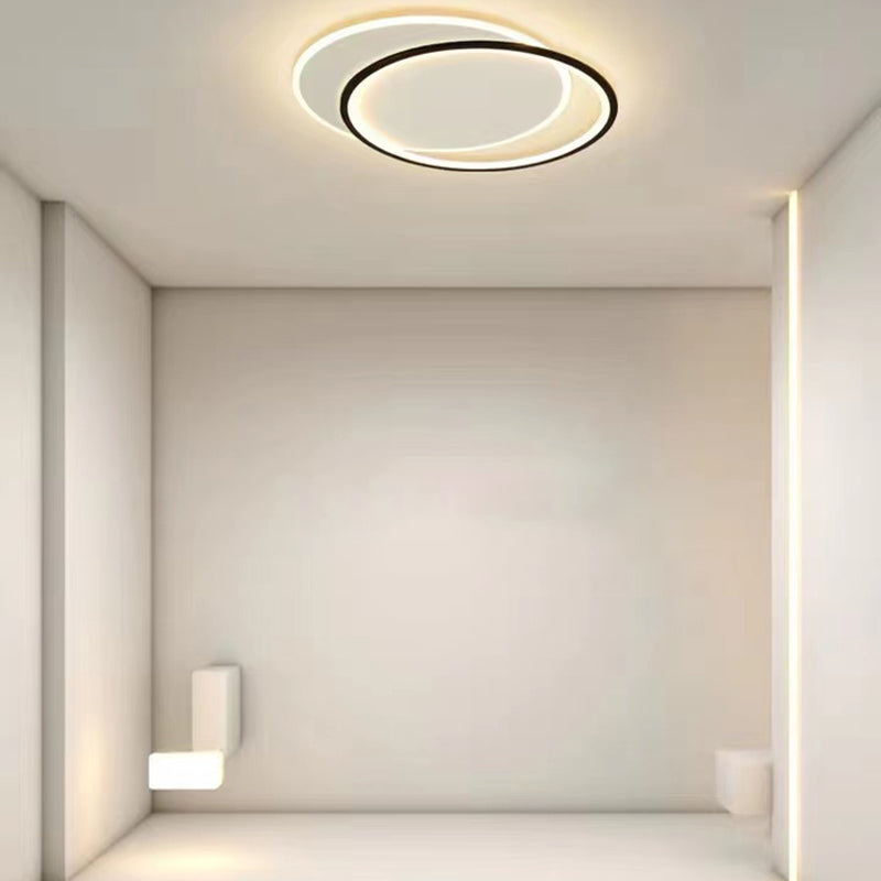 LED Modernism Ceiling Light Black Flush Mount Lighting for Hallway