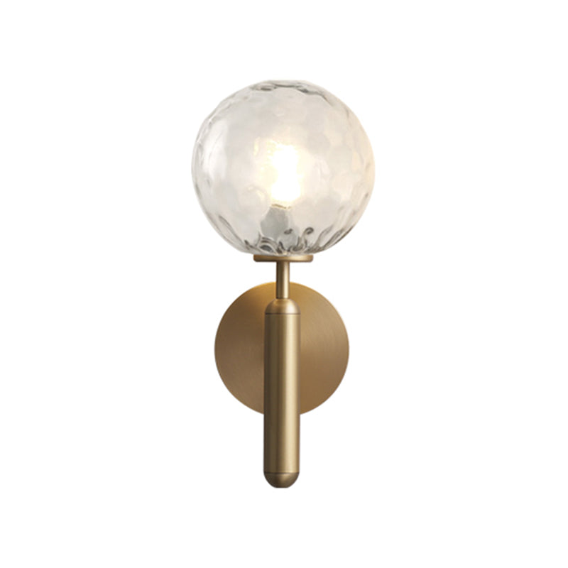 Metal Wall Sconce Ball Shape Vanity Lamp with Glass Shade for Bathroom