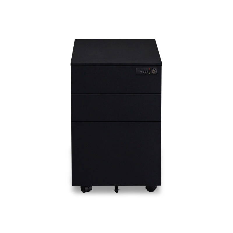 Contemporary File Cabinets Steel Frame Electronic Lock Mobile Filing Cabinet with Wheels