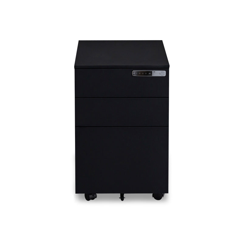 Contemporary File Cabinets Steel Frame Electronic Lock Mobile Filing Cabinet with Wheels