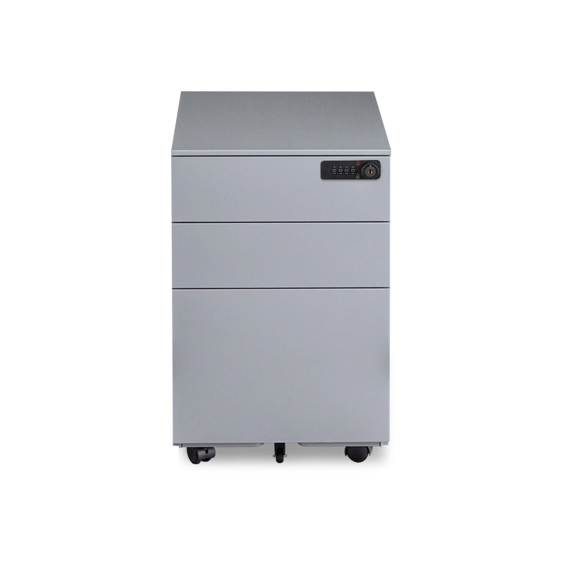 Contemporary File Cabinets Steel Frame Electronic Lock Mobile Filing Cabinet with Wheels