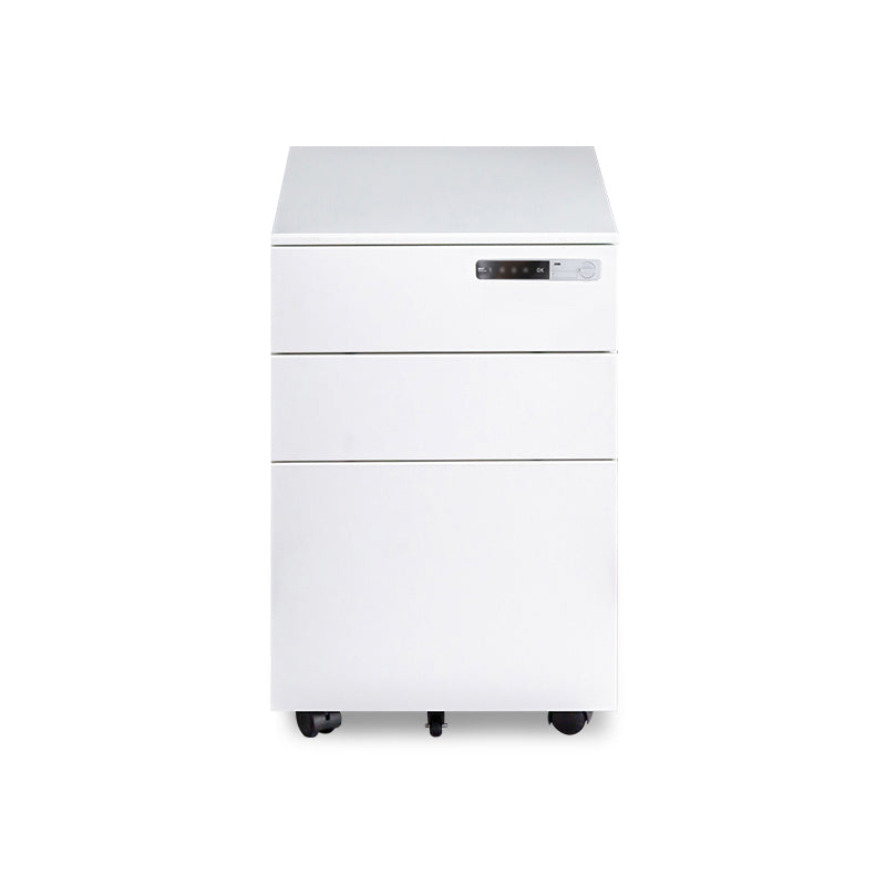 Contemporary File Cabinets Steel Frame Electronic Lock Mobile Filing Cabinet with Wheels