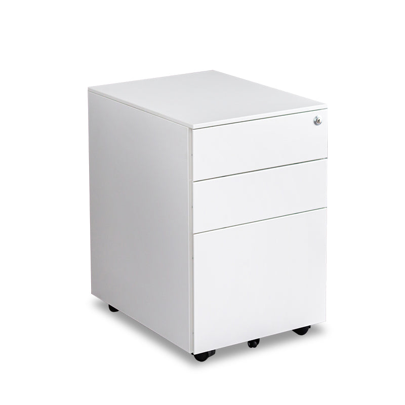 Contemporary File Cabinets Steel Frame Electronic Lock Mobile Filing Cabinet with Wheels