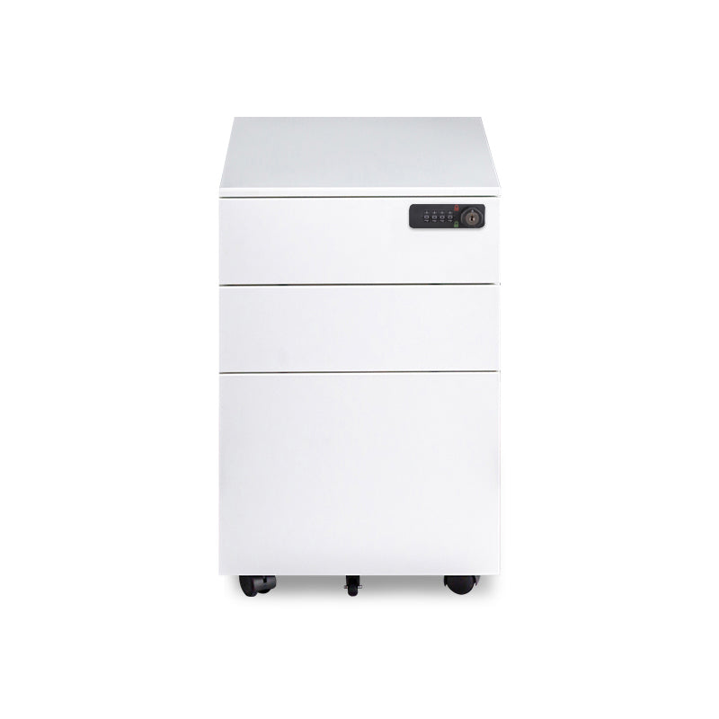 Contemporary File Cabinets Steel Frame Electronic Lock Mobile Filing Cabinet with Wheels