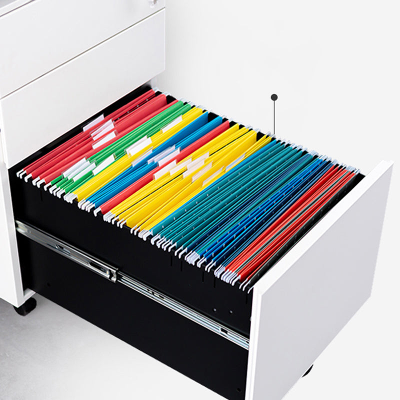 Contemporary File Cabinets Steel Frame Electronic Lock Mobile Filing Cabinet with Wheels