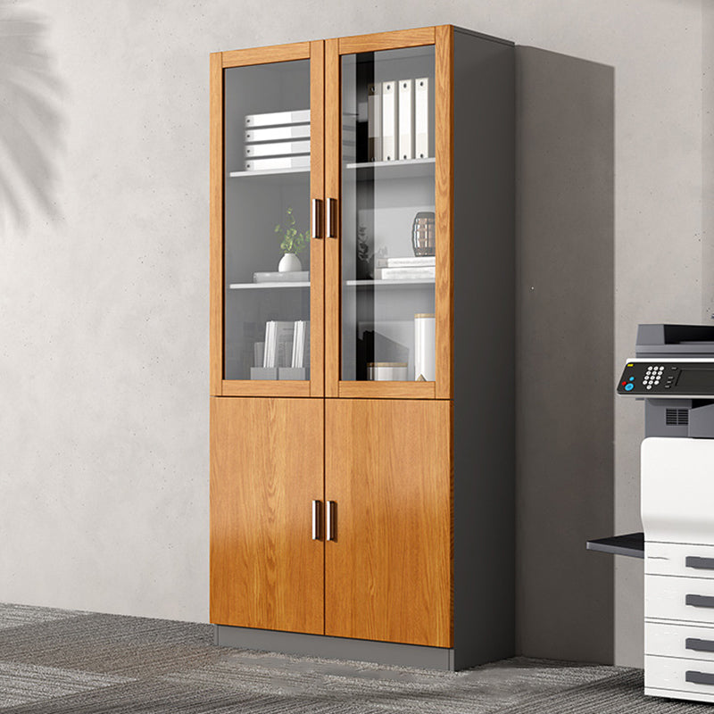 File Cabinet Wood and Glass Vertical Storage Shelves Contemporary File Cabinet