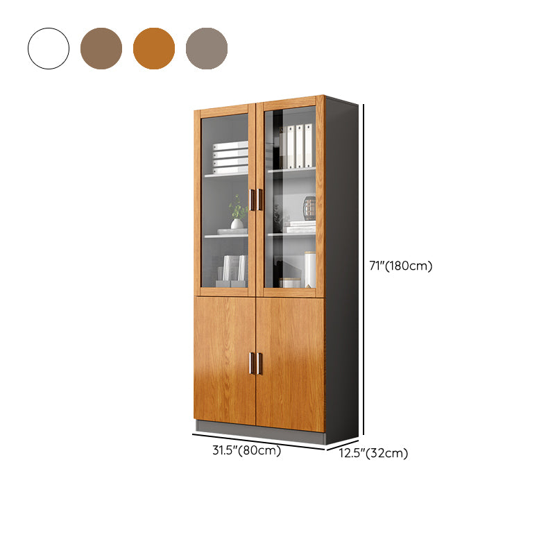 File Cabinet Wood and Glass Vertical Storage Shelves Contemporary File Cabinet