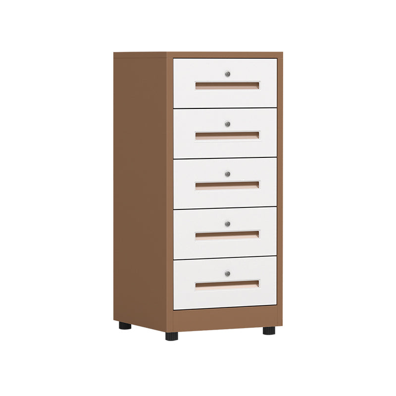 Contemporary File Cabinets Metal Frame Mobile Filing Cabinet with Key Lock