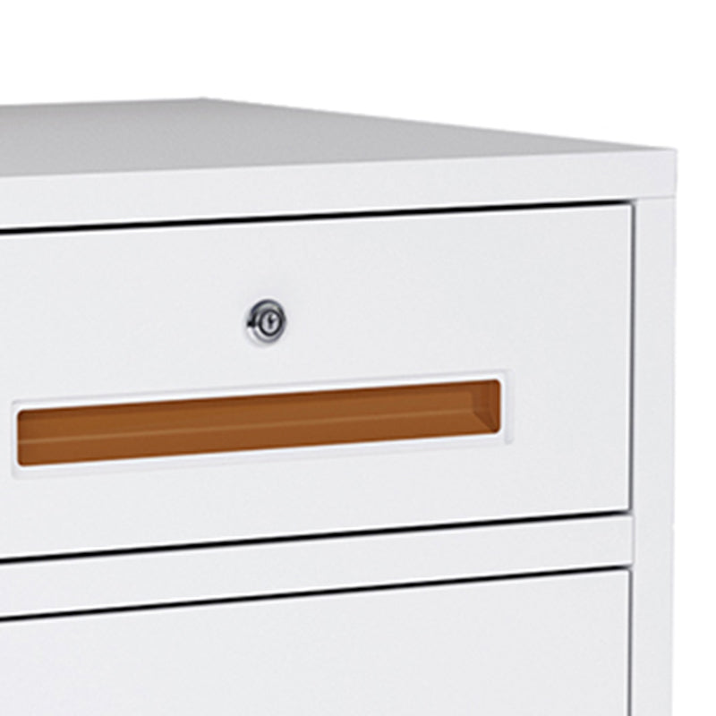 Contemporary File Cabinets Metal Frame Mobile Filing Cabinet with Key Lock