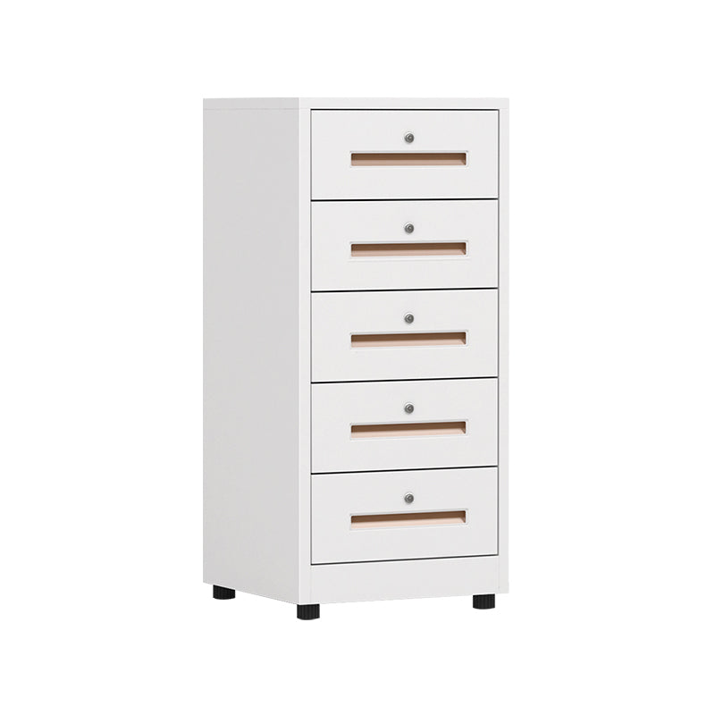 Contemporary File Cabinets Metal Frame Mobile Filing Cabinet with Key Lock