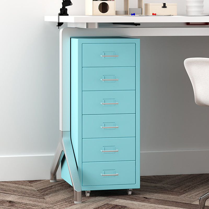 Contemporary File Cabinets Steel Frame Mobile Filing Cabinet with Wheels