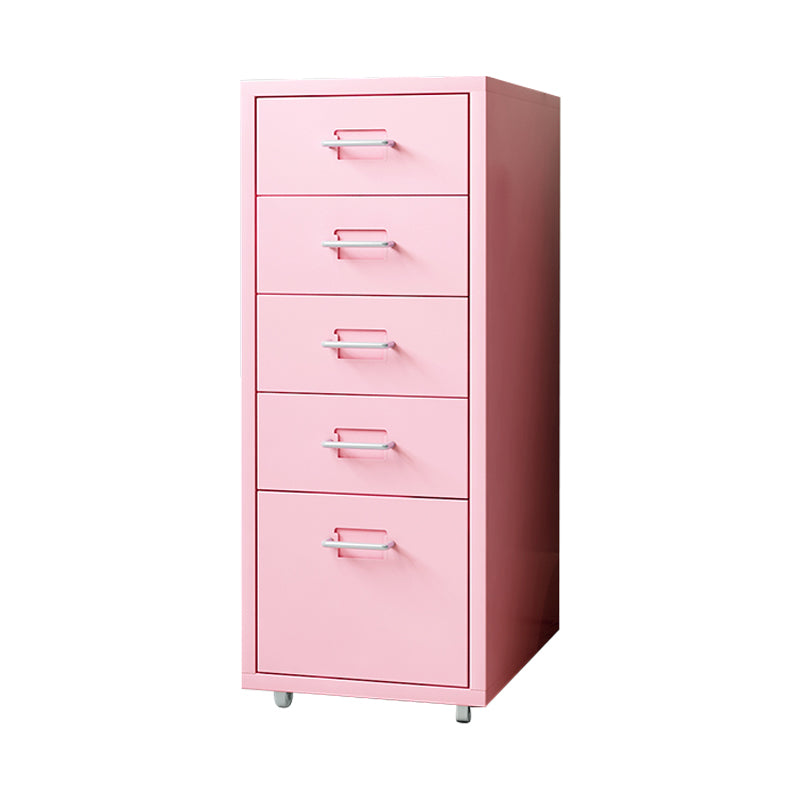 Contemporary File Cabinets Steel Frame Mobile Filing Cabinet with Wheels