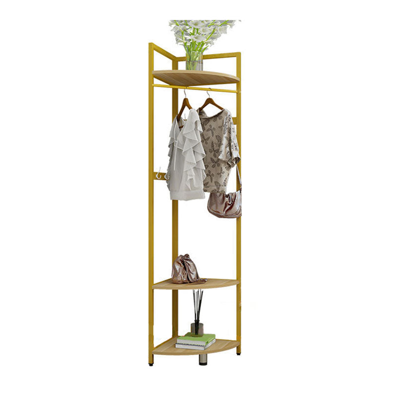 Metal Free Standing Hall Tree Contemporary Hall Stand with Shelves