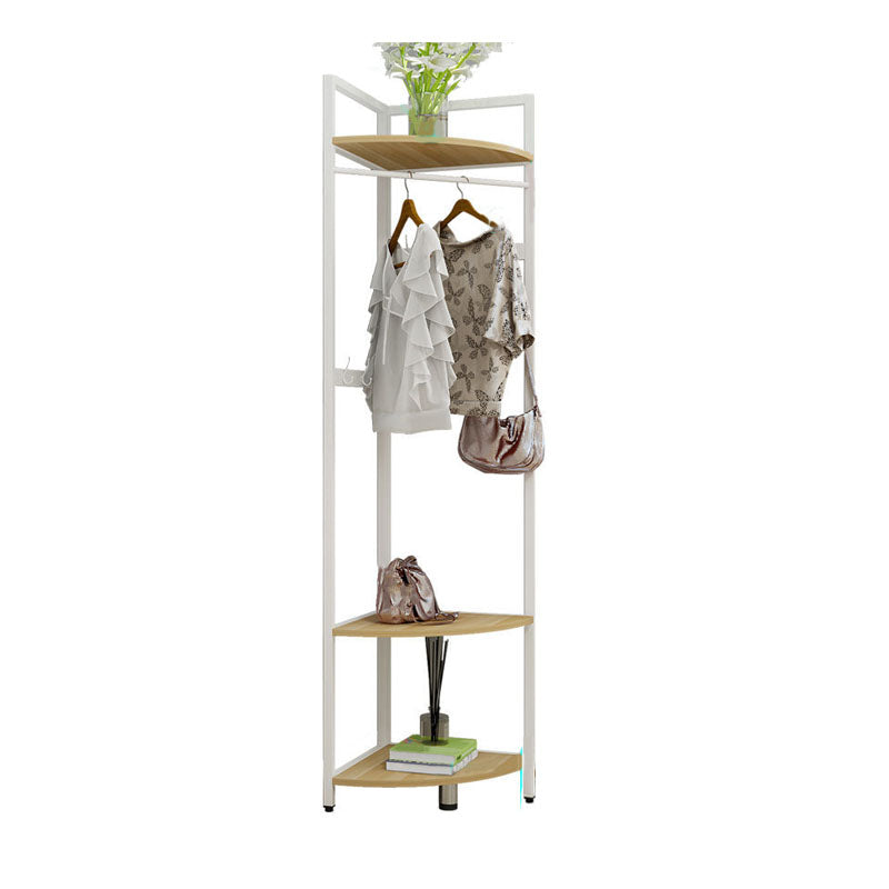 Metal Free Standing Hall Tree Contemporary Hall Stand with Shelves