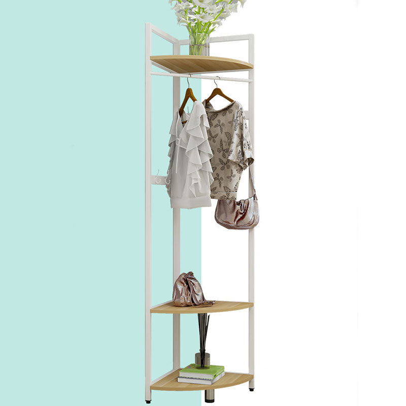 Metal Free Standing Hall Tree Contemporary Hall Stand with Shelves