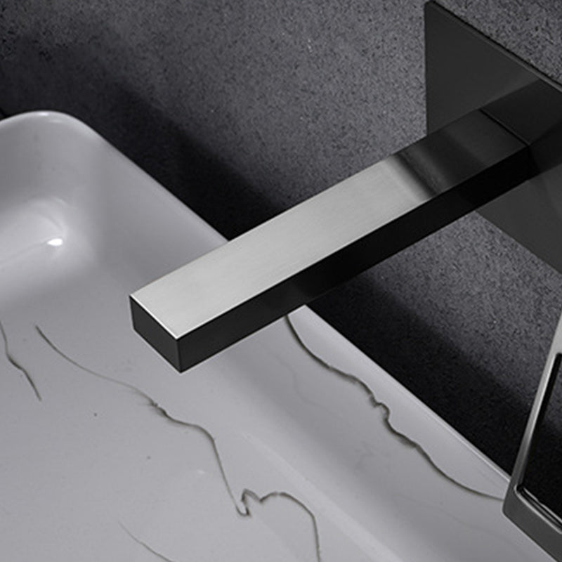 Two Hole Wall Mounted Bathroom Faucet Cubic Modern Design Faucet