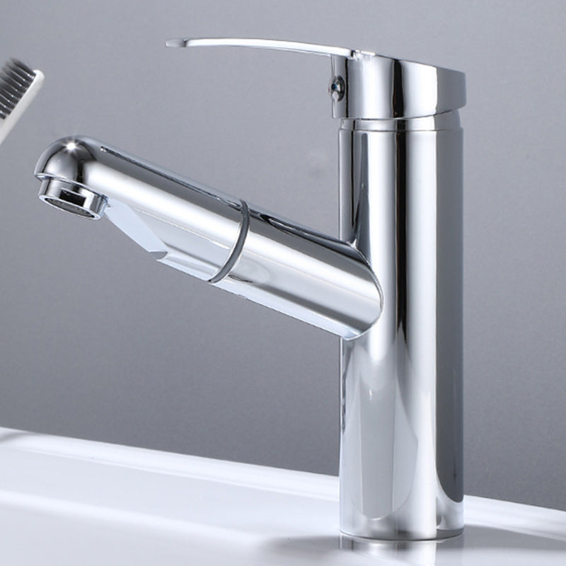 Modern Sink Faucet Solid Color Metal Vessel Sink Bathroom Faucet