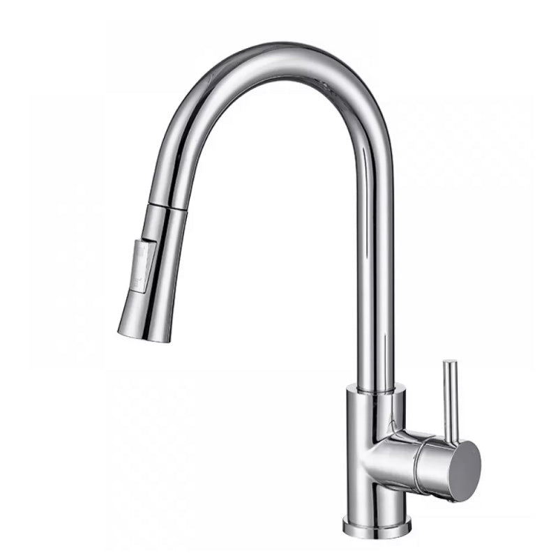 Modern Style Retractable Vessel Faucet Single Handle Stainless Steel Vessel Faucet