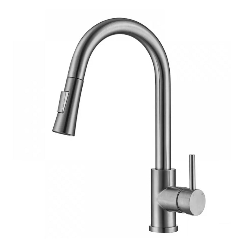 Modern Style Retractable Vessel Faucet Single Handle Stainless Steel Vessel Faucet