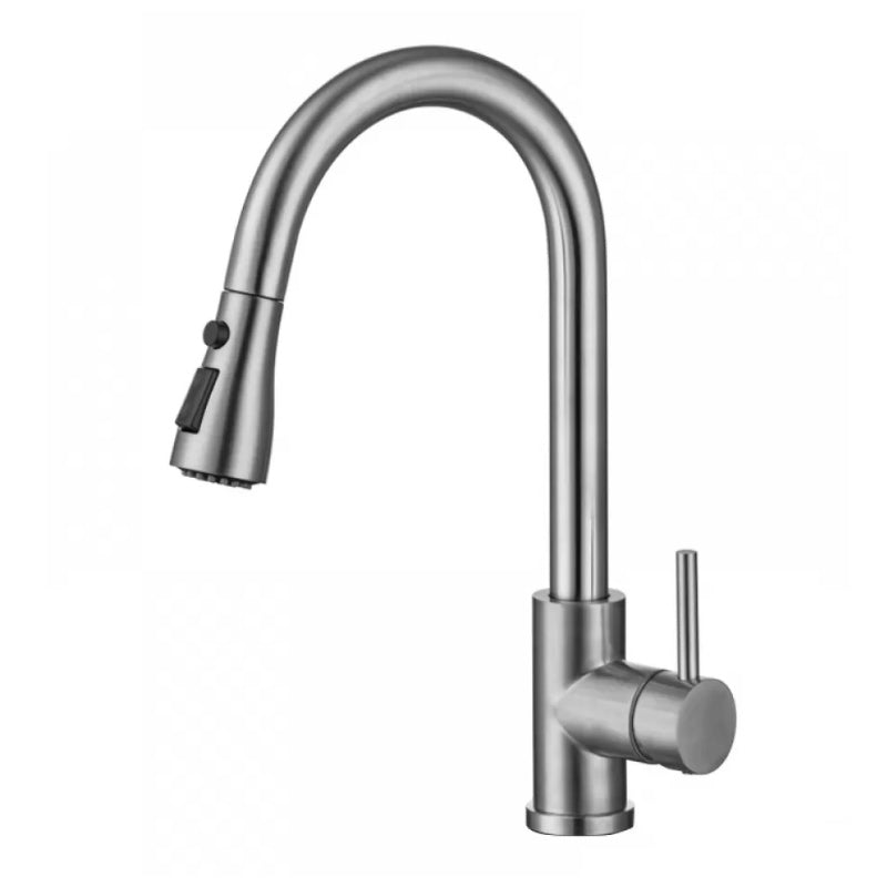 Modern Style Retractable Vessel Faucet Single Handle Stainless Steel Vessel Faucet