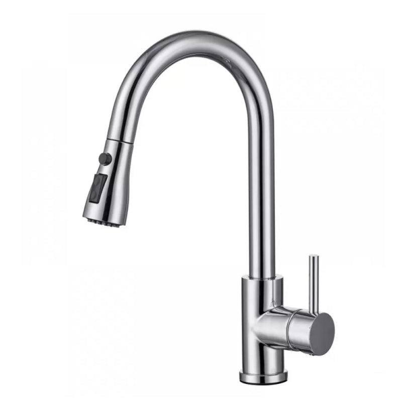 Modern Style Retractable Vessel Faucet Single Handle Stainless Steel Vessel Faucet