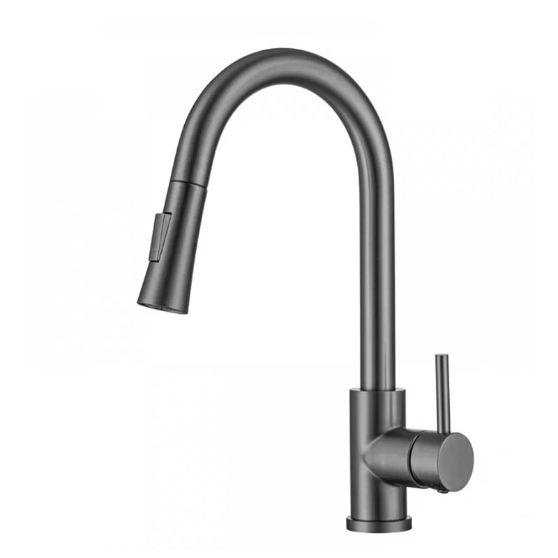 Modern Style Retractable Vessel Faucet Single Handle Stainless Steel Vessel Faucet