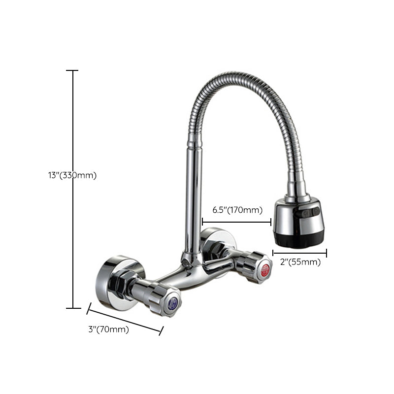 Brass Modern Kitchen Faucet No Sensor 2-Handle Faucet in Nickel