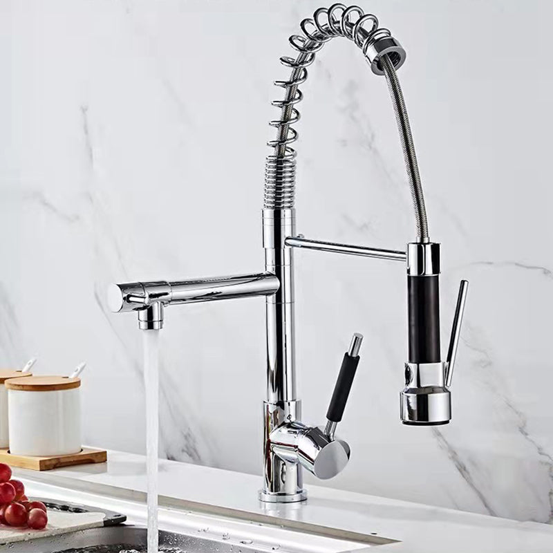 2-Function Kitchen Faucet 2-Handle Pull down Modern Farmhouse Kitchen Faucet